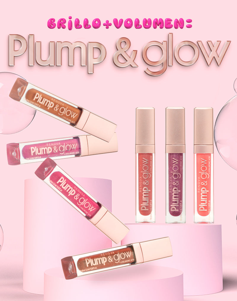 ¡Prepárate para brillar con Plump and Glow, la nueva colección de lip gloss de RENOVA!