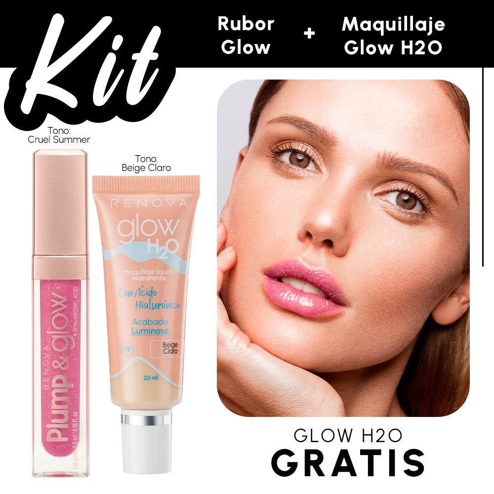 KIT GLOSS CRUEL SUMMER Y MAQUILLAJE GLOW H2O
