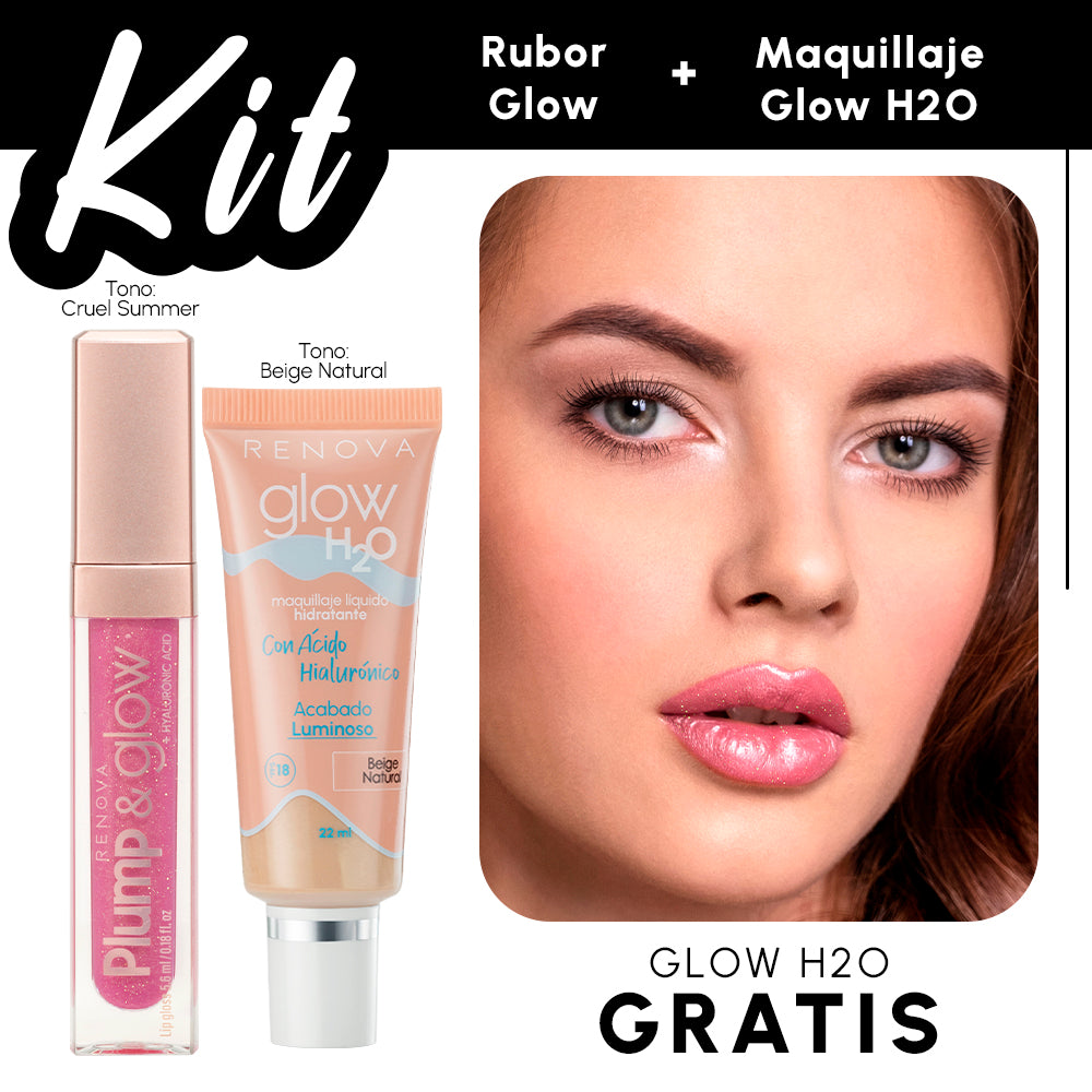 KIT GLOSS CRUEL SUMMER Y MAQUILLAJE GLOW H2O