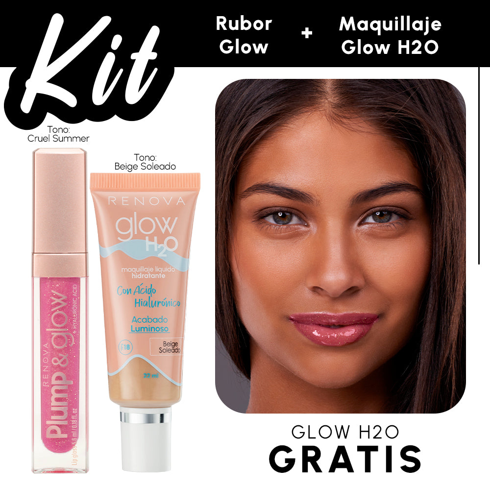 KIT GLOSS CRUEL SUMMER Y MAQUILLAJE GLOW H2O
