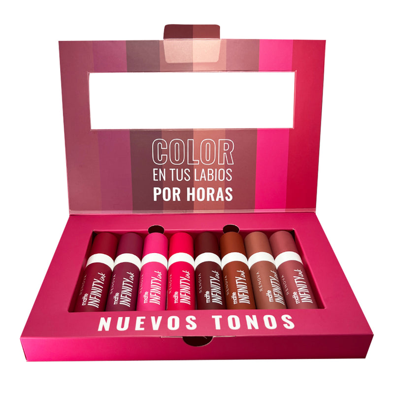 Labiales Liquido Matte Infinity Ink Kit de 8 piezas 2025