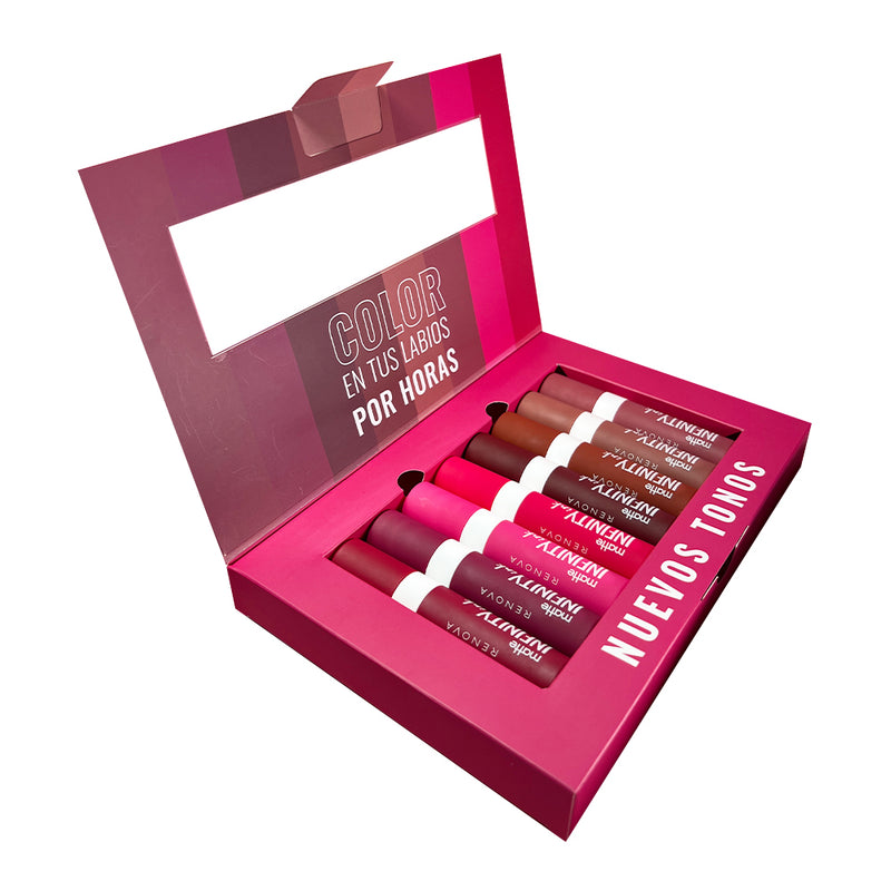 Labiales Liquido Matte Infinity Ink Kit de 8 piezas 2025